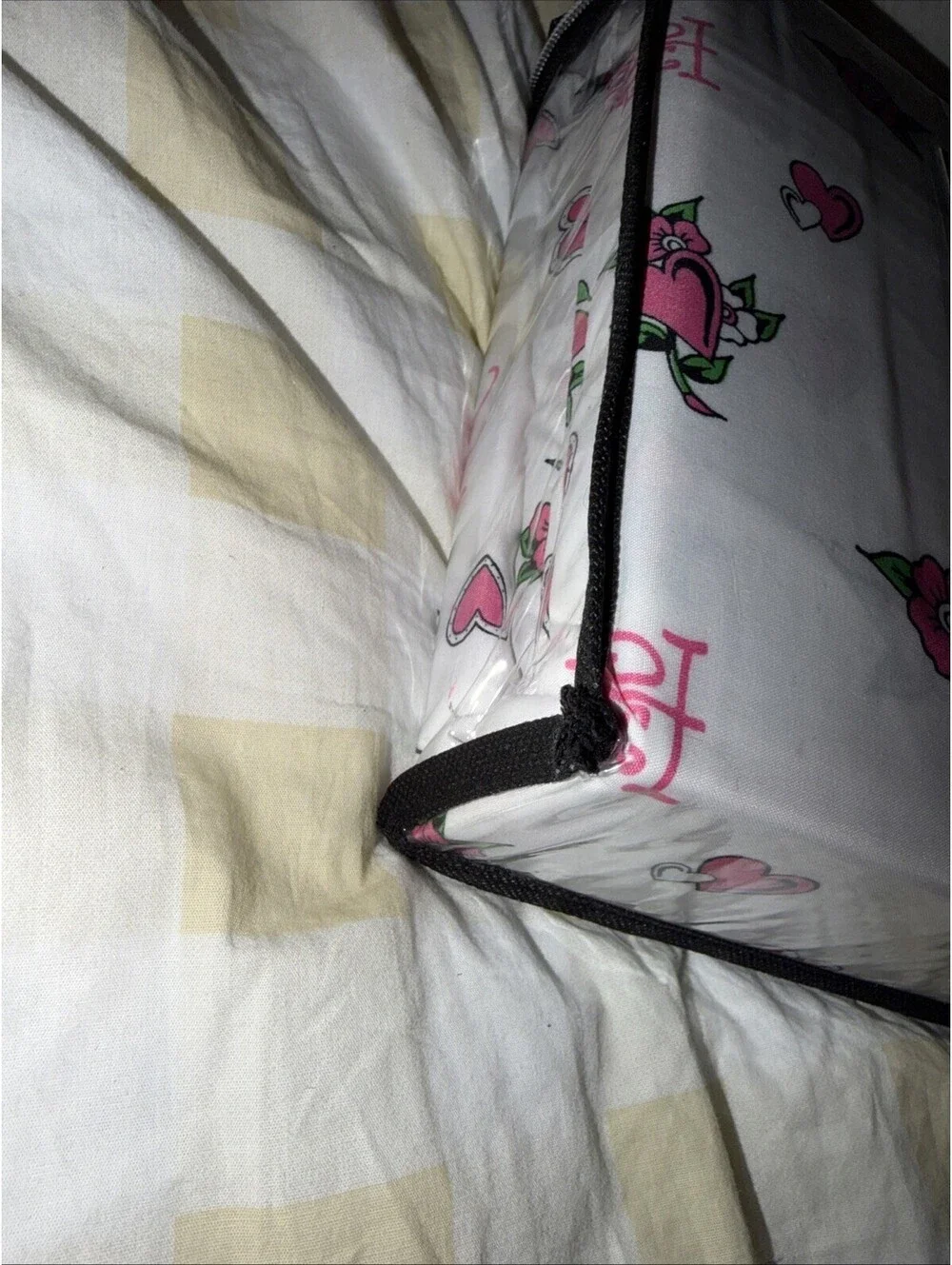 EXCLUSIVE!! ED HARDY Pink/white Hearts Flowers 4PC SHEET SET QUEEN